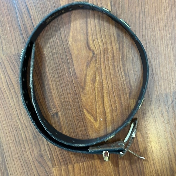 Elite Abstract Print Belt with Silver Tone Accents Sz Small - Picture 10 of 11